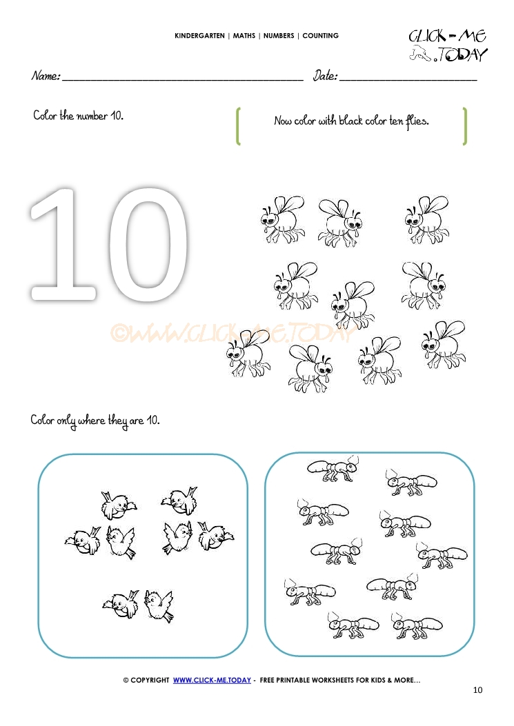 COUNTING WORKSHEET 10